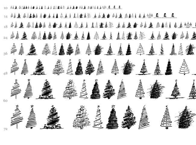 Merry Christmas Trees font waterfall